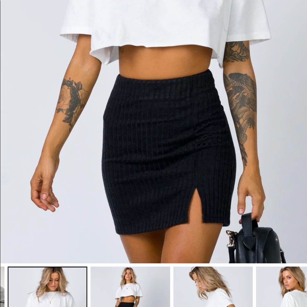 princess polly human movement black mini skirt